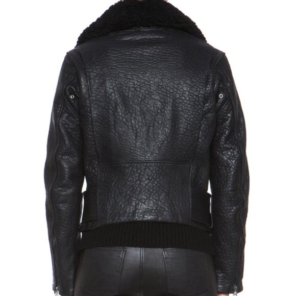 Acne Studios Mape Black Leather Jacket sz 38 - Picture 10 of 11